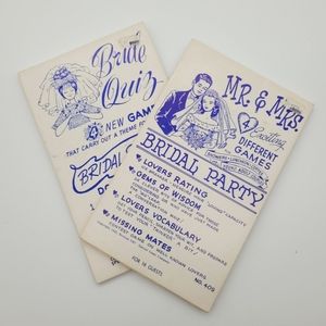 Bridal wedding shower/ bridal party vintage 60s party games/quizes